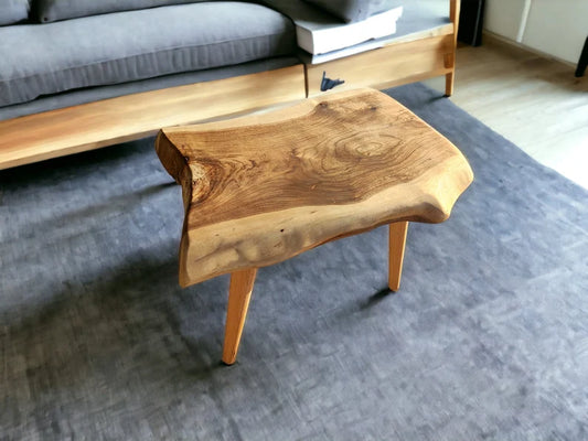 Rustic Handmade Wood Coffee Table - Unique Walnut (WG-1056)