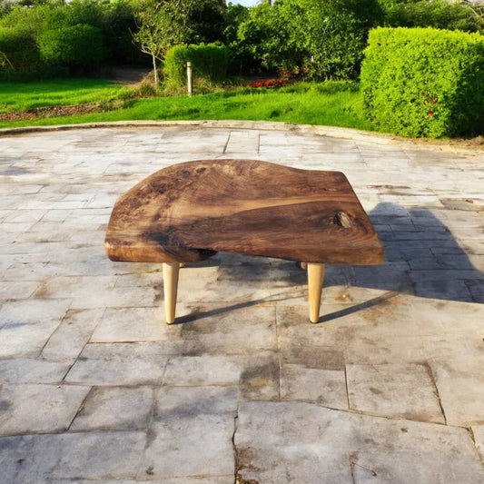 Rustic Handmade Wood Coffee Table - Unique Walnut (WG-1035)