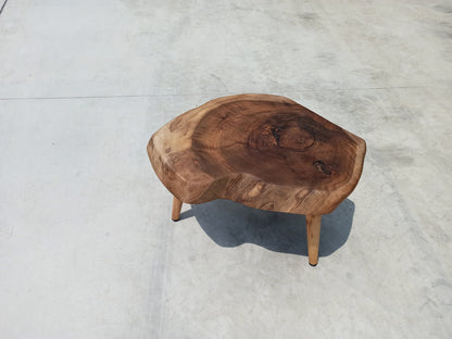 Rustieke handgemaakte houten salontafel - Unieke walnoot - Uniek ontwerp - Houten bijzettafel - Rustiek meubilair (WG-014)