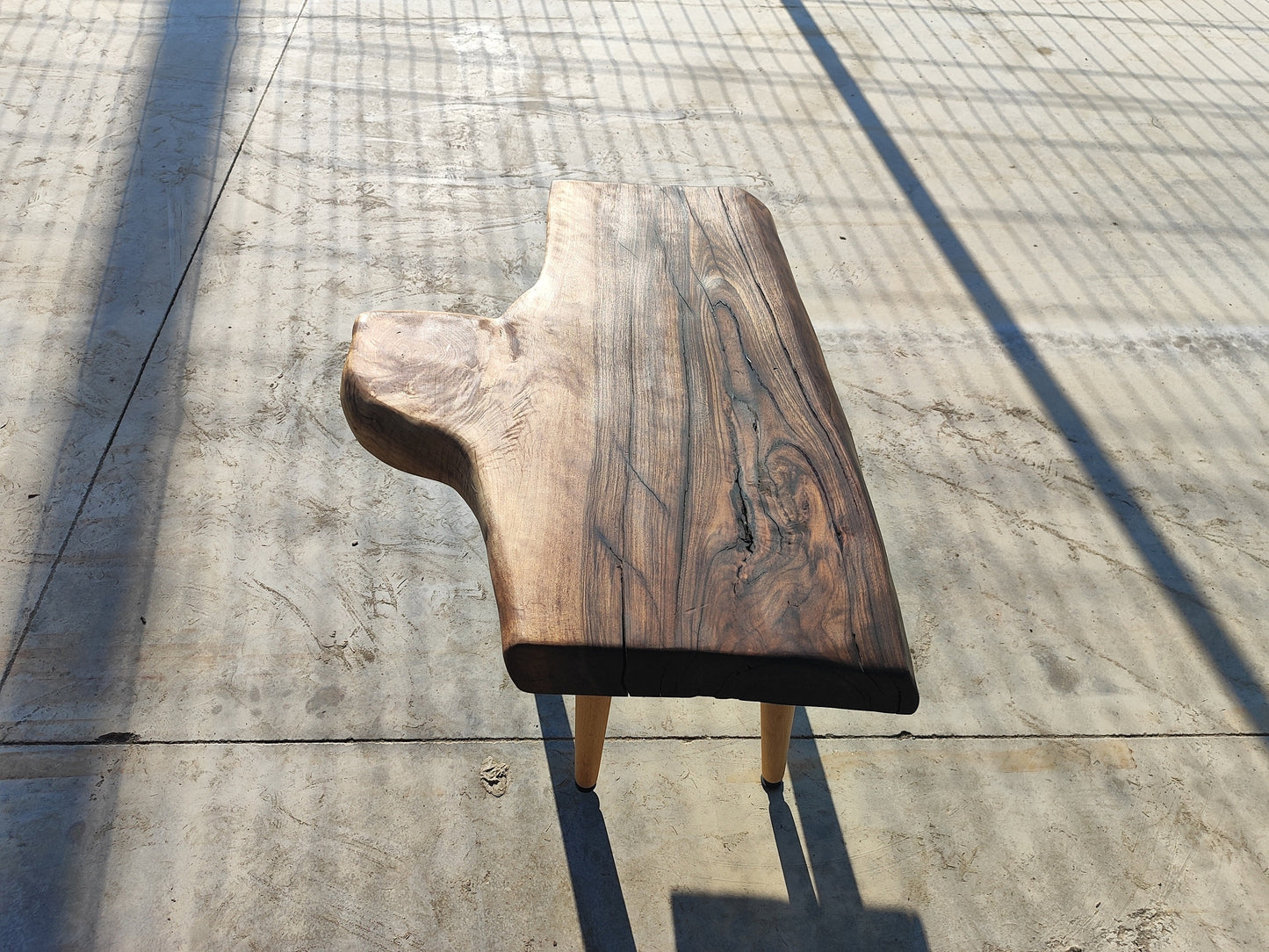 Rustic Handmade Wood Coffee Table - Unique Walnut (WG-1039)