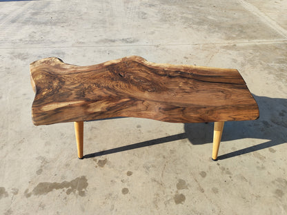Rustic Handmade Wood Coffee Table - Unique Walnut (WG-1041)
