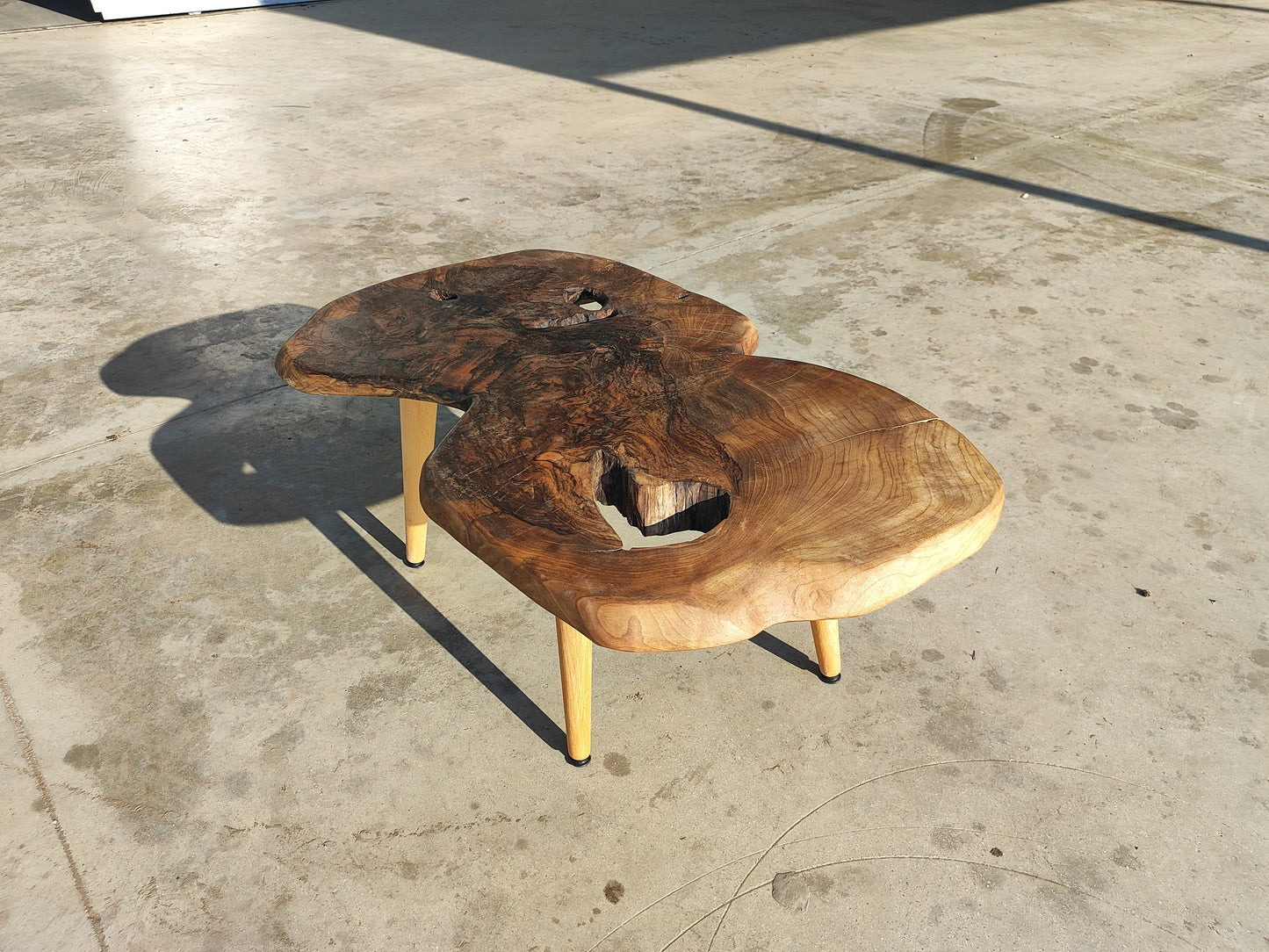 Rustic Handmade Wood Coffee Table - Unique Walnut (WG-1047)