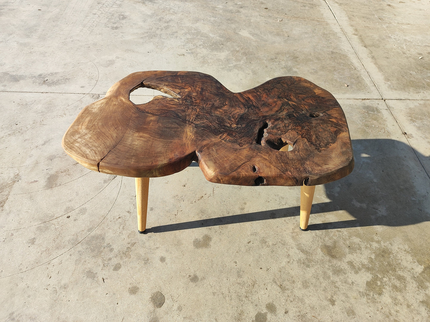 Rustic Handmade Wood Coffee Table - Unique Walnut (WG-1047)