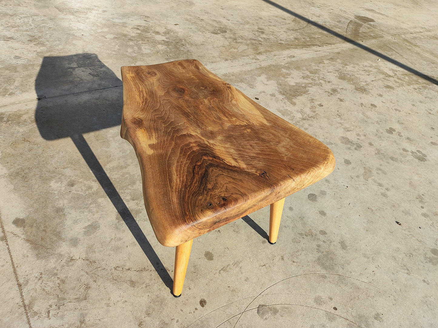 Walnut Live Edge Coffee Table - Solid Wood Table - Unique Design - Wooden Side Table - Rustic Furniture - Unique Mid Century Modern (WG-1048)