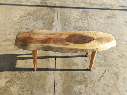 Rustieke handgemaakte houten salontafel - Unieke walnoot (WG-1050)