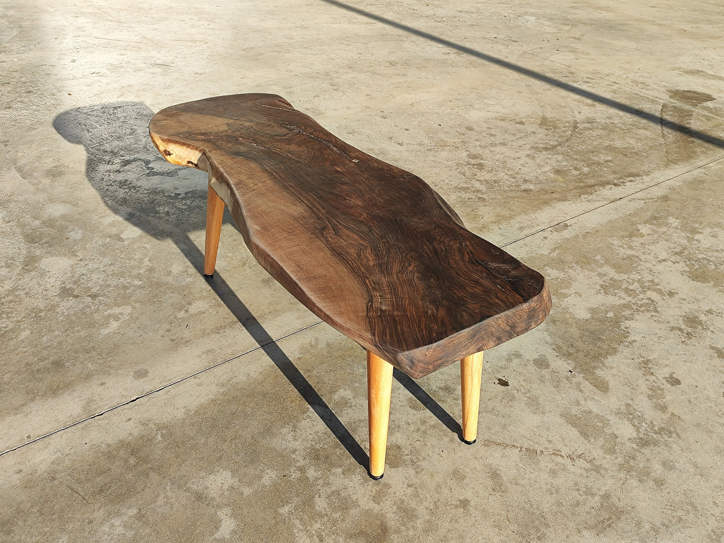 Rustic Handmade Wood Coffee Table - Unique Walnut (WG-1051)