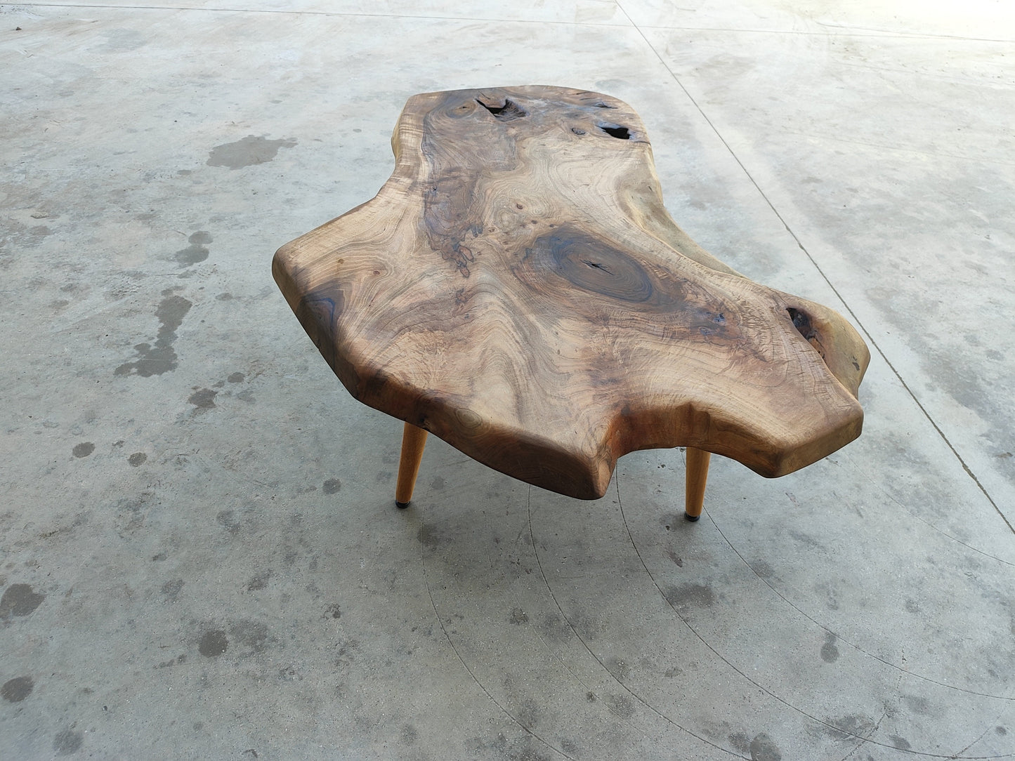 Rustic Handmade Wood Coffee Table - Unique Walnut (WG-1070)