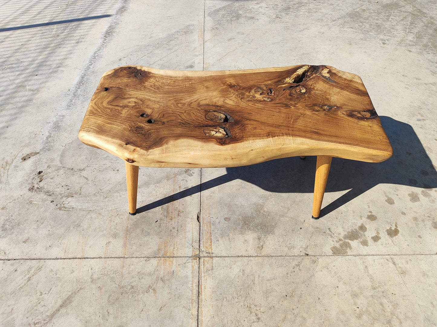 Rustic Handmade Wood Coffee Table - Unique Walnut (WG-1027)
