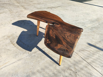 Rustic Handmade Wood Coffee Table - Unique Walnut (WG-1034)
