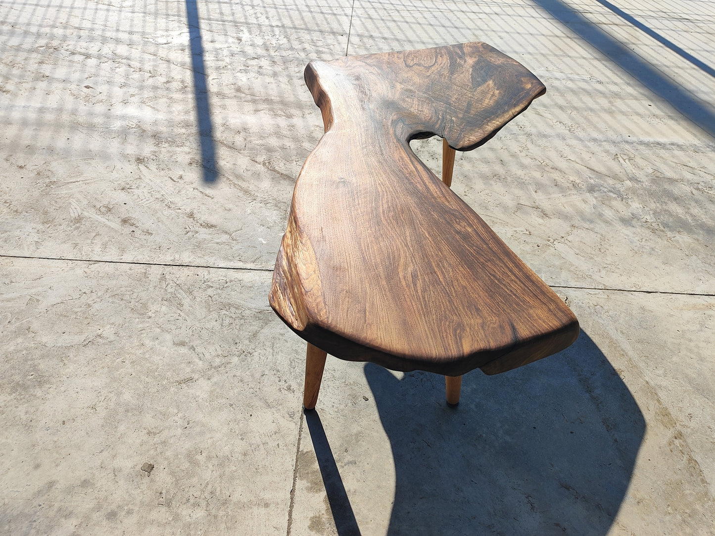 Rustic Handmade Wood Coffee Table - Unique Walnut (WG-1034)