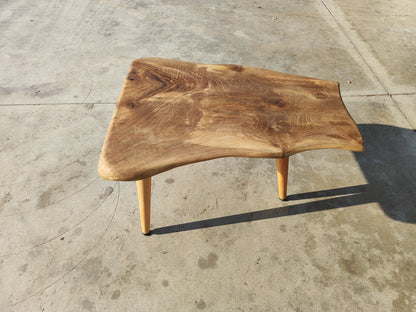 Walnut Live Edge Coffee Table - Solid Wood Table - Unique Design - Wooden Side Table - Rustic Furniture - Unique Mid Century Modern (WG-1048)