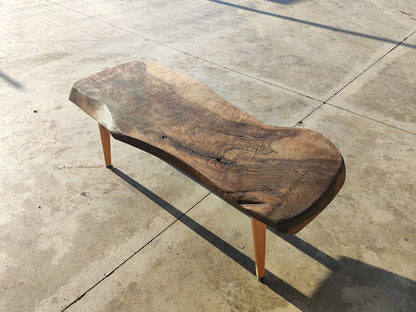 Rustic Handmade Wood Coffee Table - Unique Walnut (WG-1051)