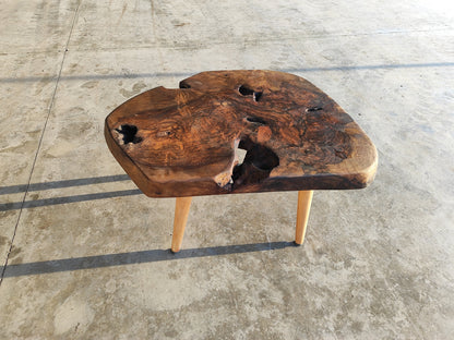 Rustic Handmade Wood Coffee Table - Unique Walnut (WG-1060)