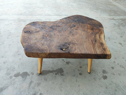 Rustic Handmade Wood Coffee Table - Unique Walnut (WG-1077)