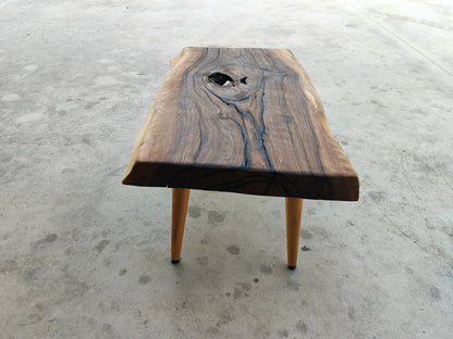 Rustic Handmade Wood Coffee Table - Unique Walnut (WG-1100)