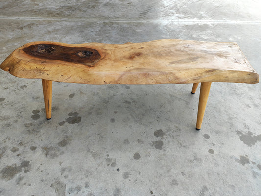 Rustieke handgemaakte houten salontafel - Unieke walnoot (WG-1104)